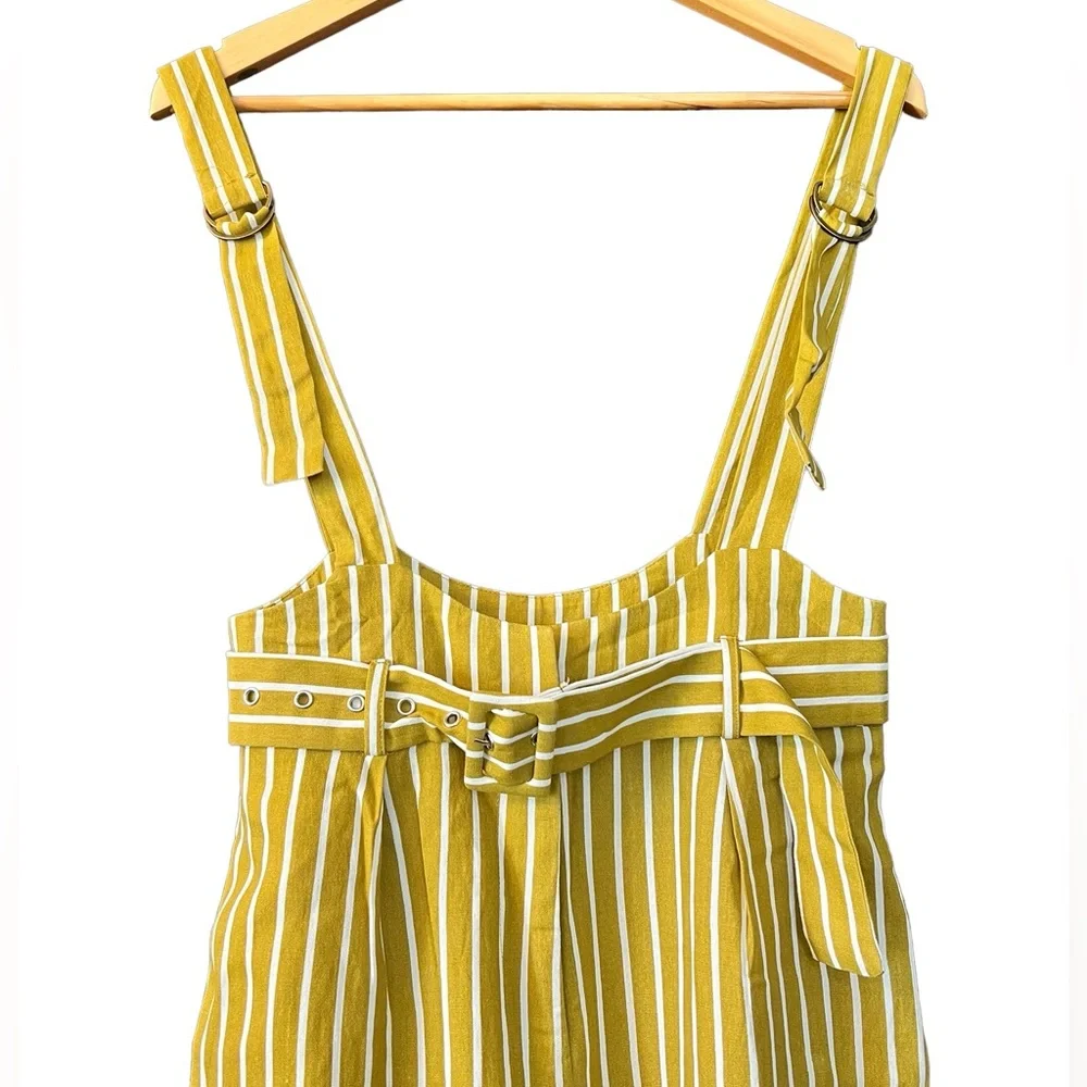 NWOT APeach Mustard Colored High Waisted Jumpsuit - Picture 3 of 13